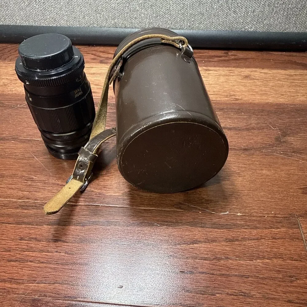 Soligor f=l 35mm, l:3.5 Telephoto Lens Vintage No. H55097 W/ Vtg Nippon Case